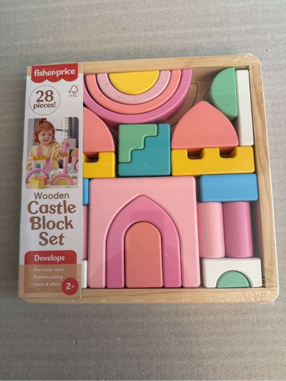 New Fisher Price Wooden Castle Block Set